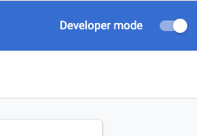 Screenshot of developer mode toggle for Chrome extensions